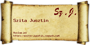 Szita Jusztin névjegykártya