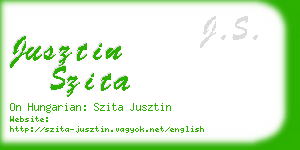 jusztin szita business card